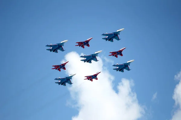 Moscou Russie Juin 2020 Vol Défilé Aérien Des Avions Russes — Photo