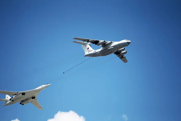 Moscow Russia June 2020 Air Parade Russian Aircraft 160 Fly — Stock Photo, Image