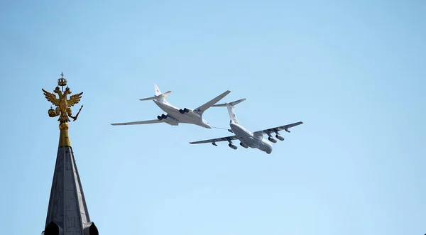 Moscow Russia June 2020 Air Parade Russian Aircraft 160 Fly — Stock Photo, Image