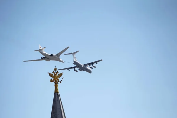 Moscow Russia June 2020 러시아 항공기 160 열병식 크렘린 과붉은 — 스톡 사진