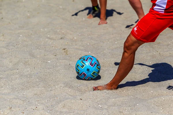 Odessa Ucrânia Julho 2020 Campeonato Futebol Praia Entre Mulheres Amadoras — Fotografia de Stock