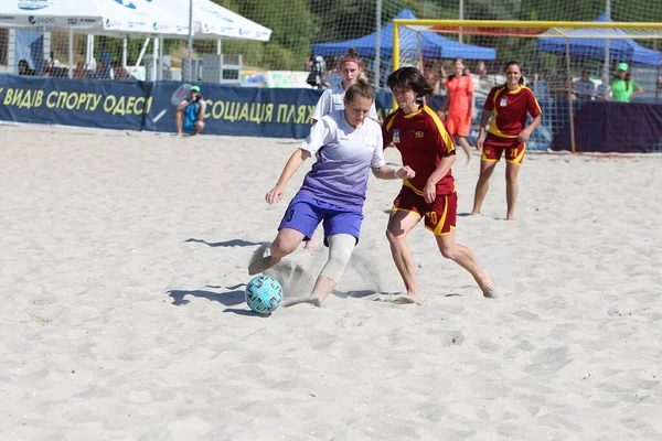 Odessa Ukraina Lipca 2020 Beach Soccer Championship Wśród Amatorek Plaży — Zdjęcie stockowe