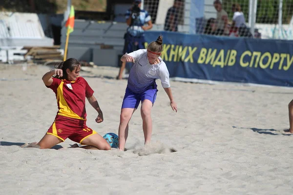 Odessa Ukraina Lipca 2020 Beach Soccer Championship Wśród Amatorek Plaży — Zdjęcie stockowe