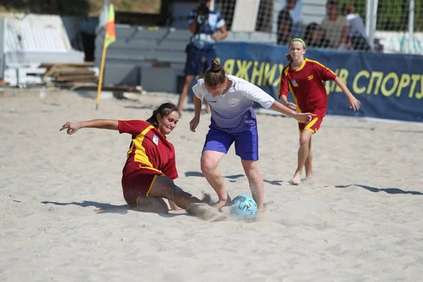 Odessa Ukraina Lipca 2020 Beach Soccer Championship Wśród Amatorek Plaży — Zdjęcie stockowe