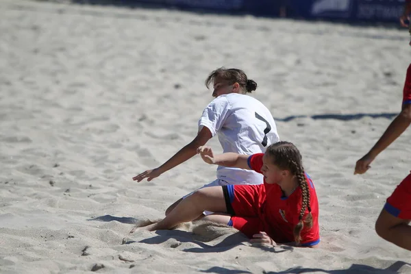 Odessa Ukrayna Temmuz 2020 Plajdaki Amatör Kadınlar Arasında Plaj Futbol — Stok fotoğraf