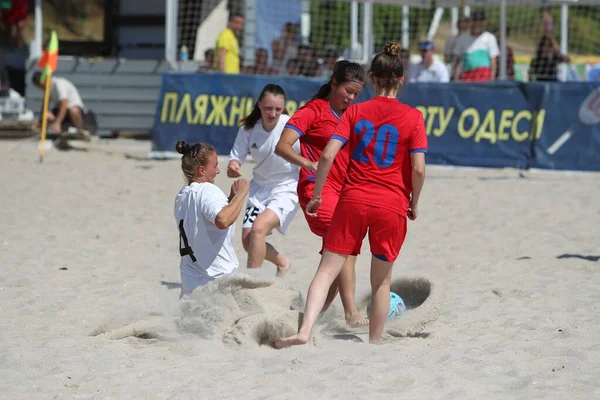 Odessa Ukraine Juillet 2020 Championnat Football Plage Chez Les Femmes — Photo