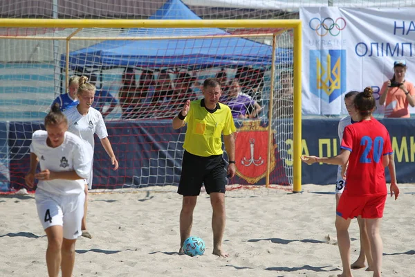 Odessa Ukraina Lipca 2020 Women Amateur Beach Soccer Championship Plaży — Zdjęcie stockowe