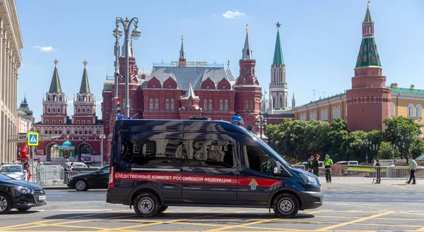 Moscow Russia Липня 2020 Поліцейський Автомобіль Слідчого Комітету Росії Перед Стокова Картинка