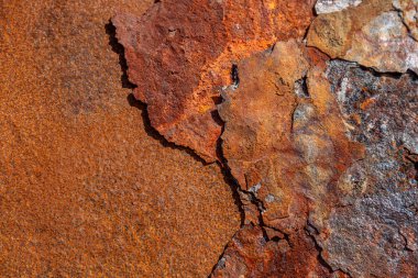 Grunge paslı metal dokusu, pas ve oksitlenmiş metal arka plan. Eski metal panel. Büyük Paslı arkaplan - metin veya yaratıcı resimler ve tasarımlar için mükemmel