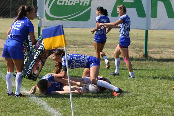 Odessa Ucrania Agosto 2020 Copa Ucrania Entre Equipos Femeninos Rugby —  Fotos de Stock