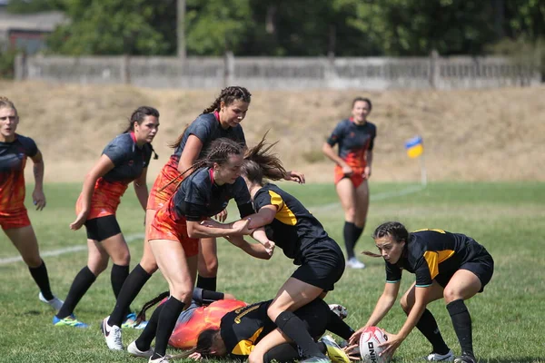 Odessa Ucrania Agosto 2020 Copa Ucrania Entre Equipos Femeninos Rugby — Foto de Stock