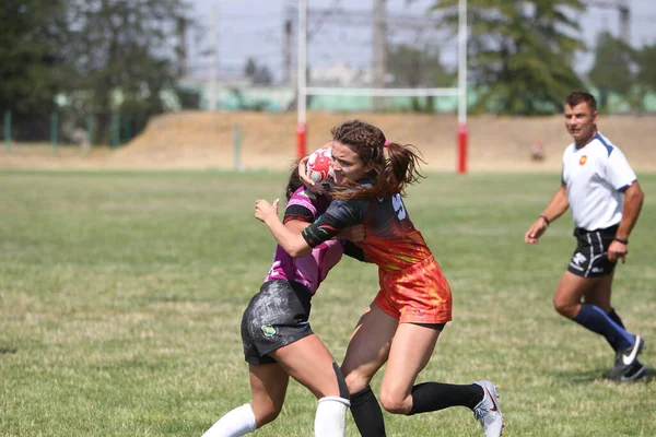 Odessa Ucrania Agosto 2020 Copa Ucrania Entre Equipos Femeninos Rugby —  Fotos de Stock