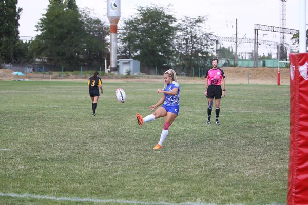 Odessa Ucrania Agosto 2020 Copa Ucrania Entre Equipos Femeninos Rugby — Foto de Stock