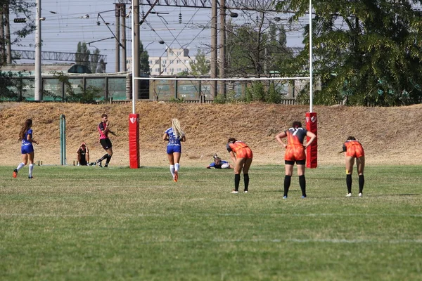 Odessa Ucrania Agosto 2020 Copa Ucrania Entre Equipos Femeninos Rugby — Foto de Stock