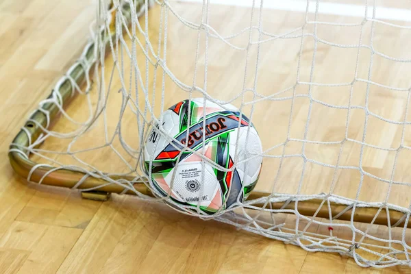 Odessa Ukraine Circa 2020 Soccer Ball Futsal Goal Net Sports — Stock Photo, Image