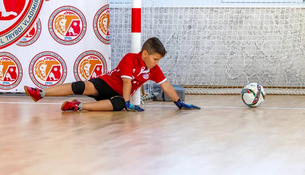 Odessa Ukraine Circa 2020 Dzieci Grają Mini Piłkę Nożną Futsal — Zdjęcie stockowe