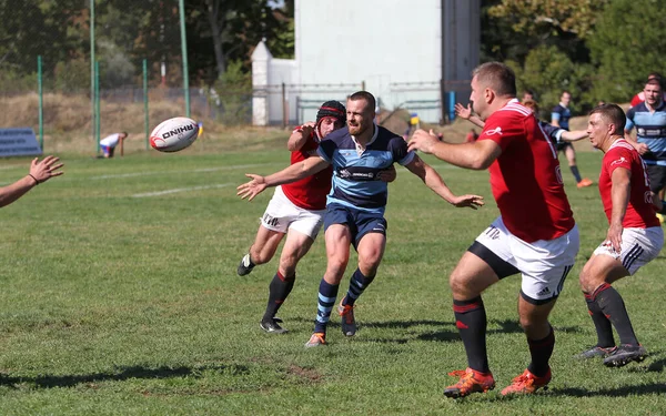 Odessa Ukraine Eylül 2020 Ukrayna Şampiyonasında Güçlü Rugby Takımlarının Final — Stok fotoğraf