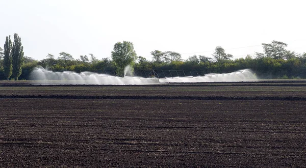Sistema Irrigação Agrícola Automática Irrigação Campo Zona Árida Agricultura Uma — Fotografia de Stock