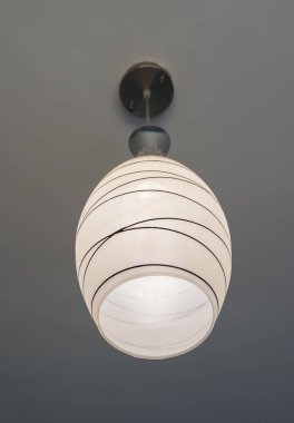 Elektrikli tavan ışık çizgili lamba gölge ile asılı portre