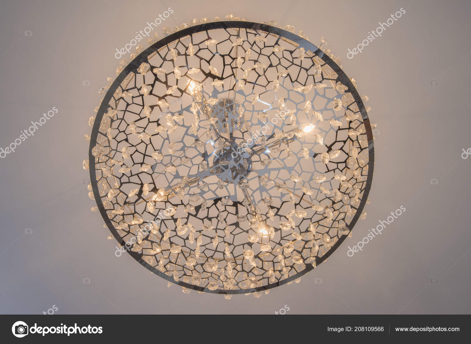 Ornate Glass Chandelier Style Ceiling Light Luxury Apartment