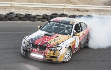 Sahl Hasheesh, Mısır - 19 Ekim 2018: Sahl Hasheesh Mısır 19th Ekim 2018 Sahl Hashessh, Mısır'daki Motor Festival. Drift rekabet ilk gününde