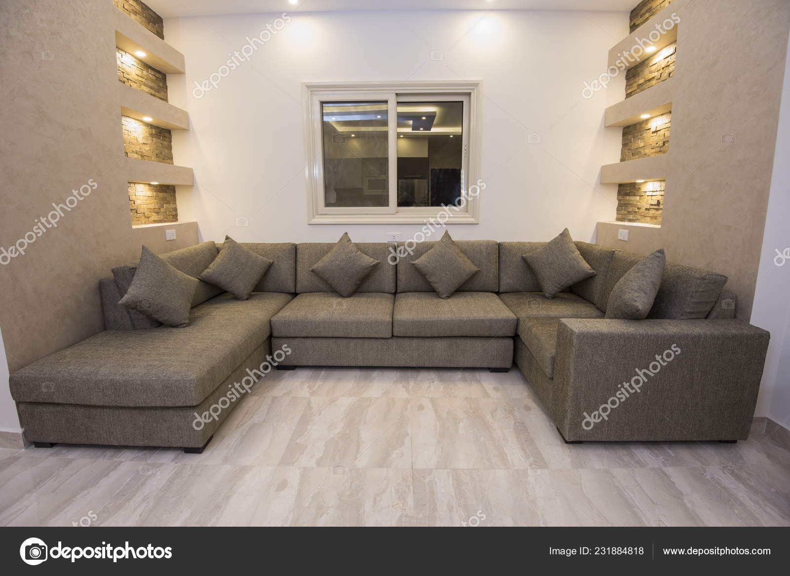 Living Room Lounge Sofa Luxury Apartment Show Home Showing Interior Stock Photo