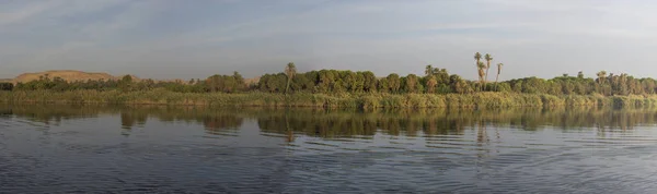 Blick Über Den Breiten Nil Ägypten Durch Ländliche Landschaft Mit — Stockfoto