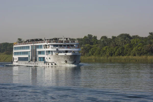 Grote Luxe Traditionele Egyptische Rivier Cruise Boot Varen Nijl Met — Stockfoto