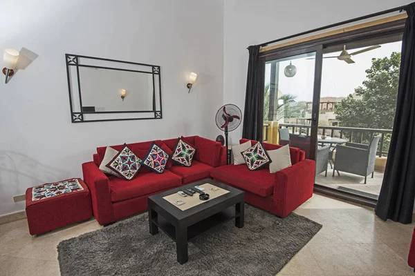Obývací Pokoj Lounge Luxusní Byt Ukázat Domů Zobrazeno Design Interiéru — Stock fotografie