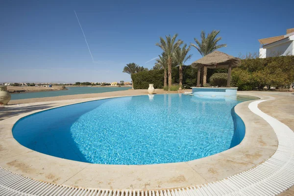 Luxe Villa Toon Home Tropische Zomervakantie Resort Met Zwembad Bar — Stockfoto