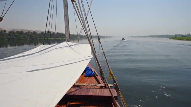 Vista Através Grande Rio Nilo Egito Para Margem Rio Através — Vídeo de Stock
