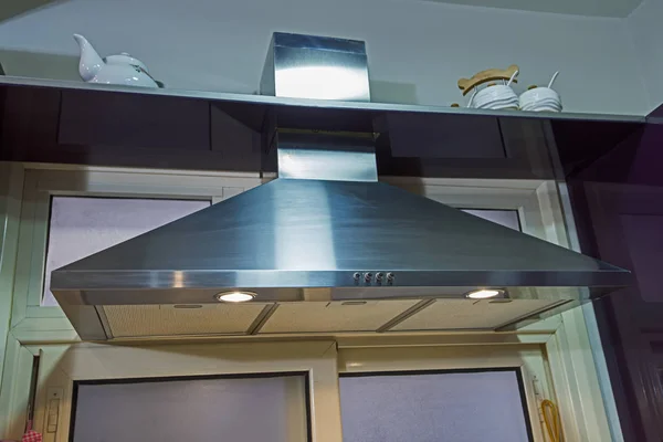 Modern kitchen cooker hood in a luxury apartment — Stock Photo, Image