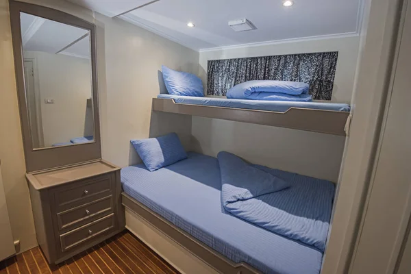 Interior of cabin on luxury yacht