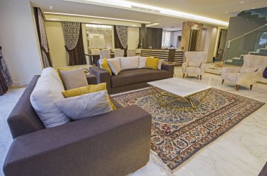 Lüks daire oturma odası iç tasarım