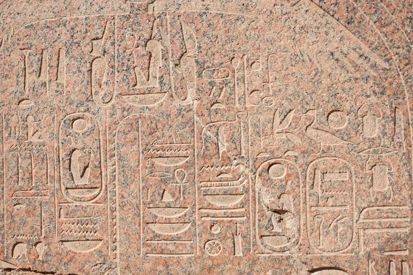 Hieroglypisch Houtsnijwerk Muur Bij Oude Egyptische Karnak Tempel Luxor — Stockfoto