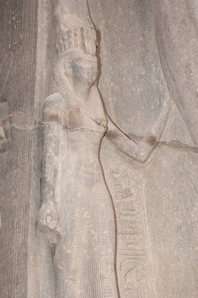 Stenen Beeld Hiërogliefen Snijwerk Van Koningin Nefertari Oude Egyptische Luxor — Stockfoto