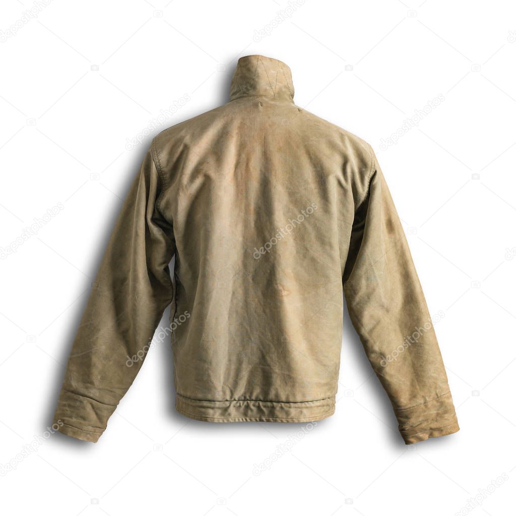 Vintage N1 Army Deck Jacket Front Shadow on White Background