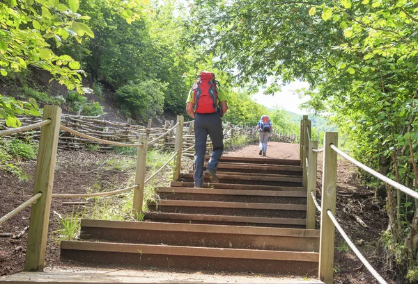 Groep Wandelaars Lopen Een Pad — Stockfoto