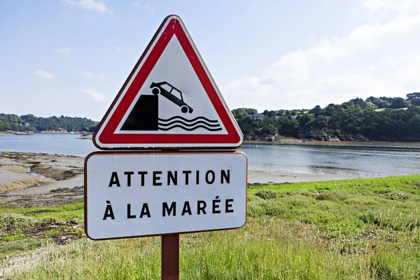 Marée Signe Avertissement Risque — Photo