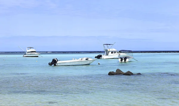 Rybacy Łodzie Wyspy Mauritius — Zdjęcie stockowe