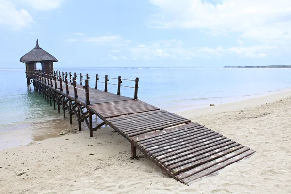 Pontón Madera Una Playa Hidráulica —  Fotos de Stock