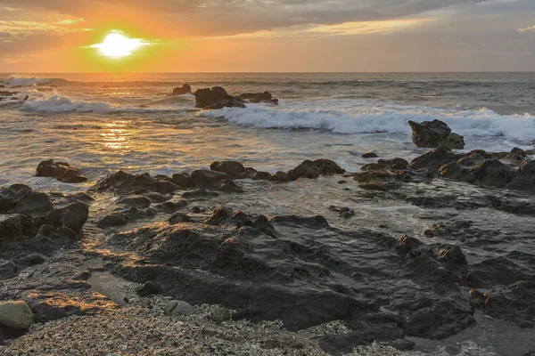 Espectacular Puesta Sol Una Playa Tropical —  Fotos de Stock
