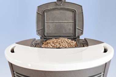 bir pelet soba üst görünümü