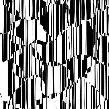 Rasgele kaotik satırları soyut geometrik desen doku, Modern, çağdaş sanat illüstrasyon çizgilerle deformasyon etkisi, bükme, eğri siyah beyaz çizgili, dalgalı, çarpık çizgiler