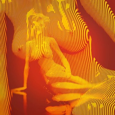 3D geometrik soyulmuş desen illüstrasyon sanat