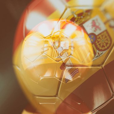 İspanya bayrağı çizim ile 3D futbol topu