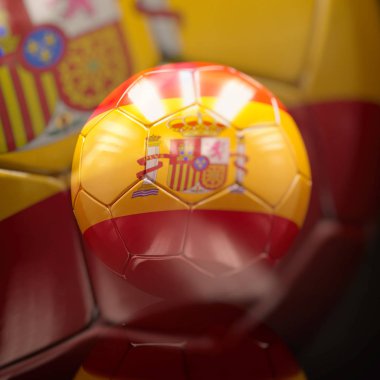 İspanya bayrağı çizim ile 3D futbol topu