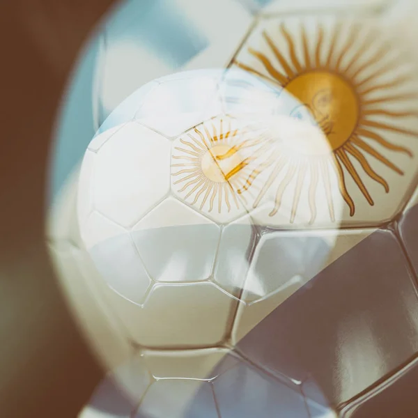 3D футбольний м'яч з ілюстрація прапор Аргентини — стокове фото