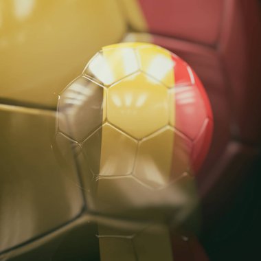 Belçika bayrağı çizim ile 3D futbol topu