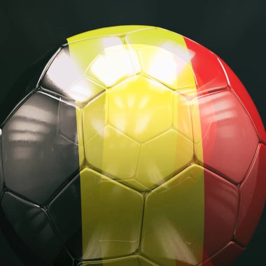 Belçika bayrağı çizim ile 3D futbol topu
